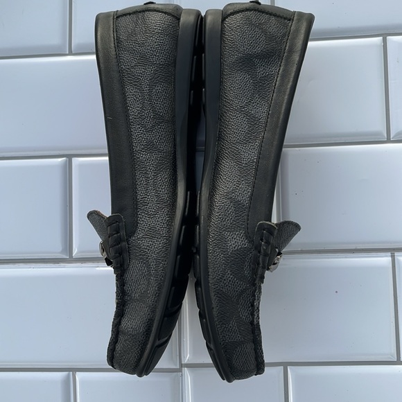 COACH Olive Signature Embossed Canvas Flat Loafers Black/Gray Brand New Sz 6B - Picture 3 of 16